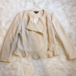 Paperwhite cream moto jacket. Size 10.